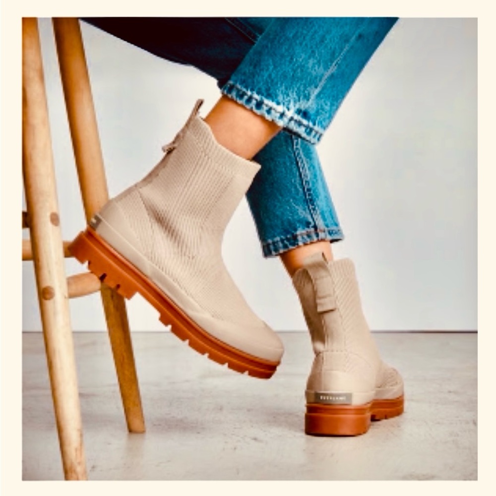 Everlane The Utility Boot in ReKnit Women's Ankle Boots in Stone Size 7.5